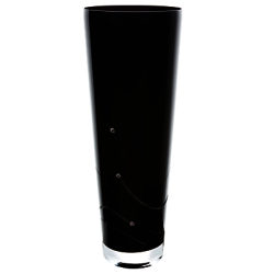 Dartington Crystal Glitz Noir Vase, Large, Black